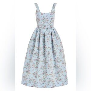 Markarian Apple Blue Ikat Floral Corset Dress